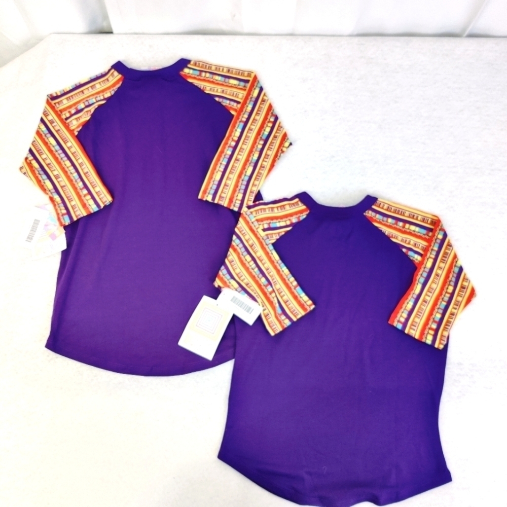 TWO NEW LuLaRoe Tops Girls Boys Kids "Sloan" Size 6 & Size 10 Purple